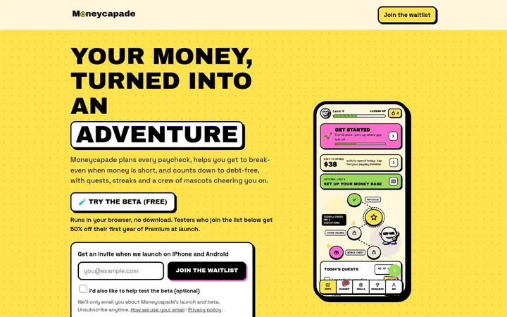 Moneycapade website